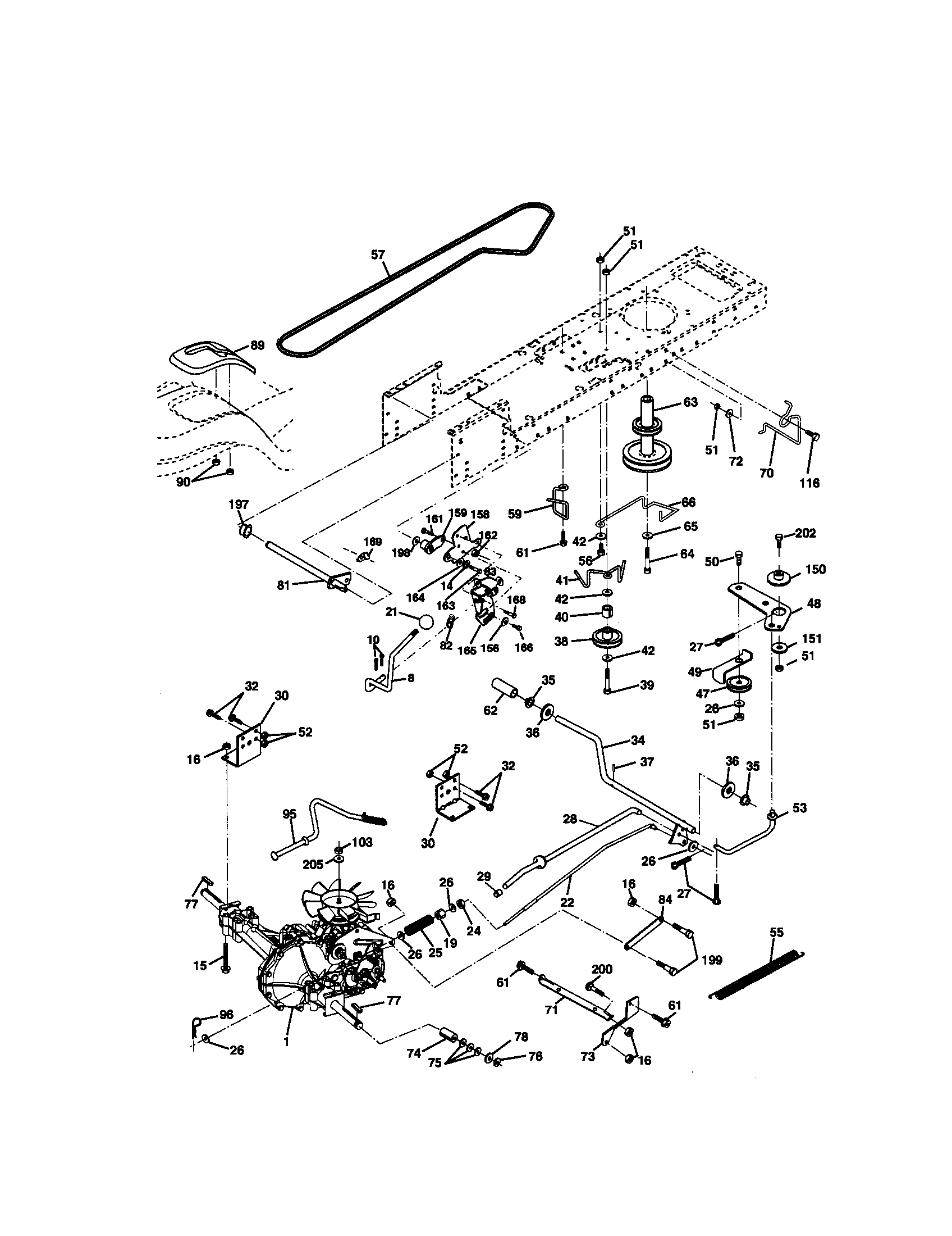 Ground Drive Diagram and Parts List for 917270680  Craftsman Lawn Tractor