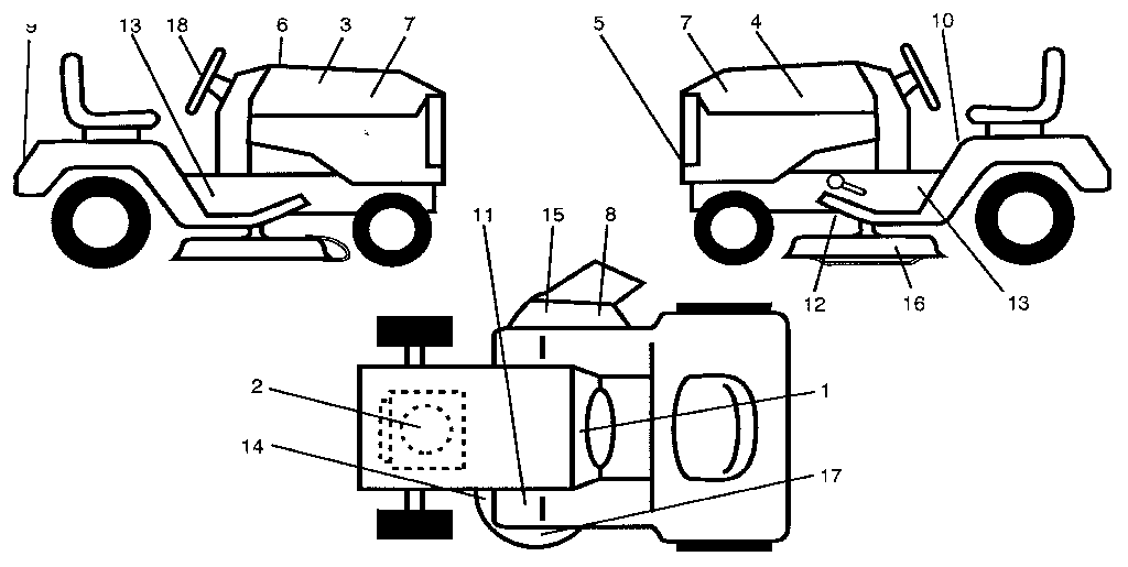 Decals Diagram and Parts List for 917255580  Craftsman Lawn Tractor