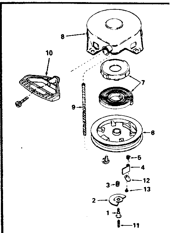 Rewind Starter Diagram and Parts List for 143784032  Craftsman Engine