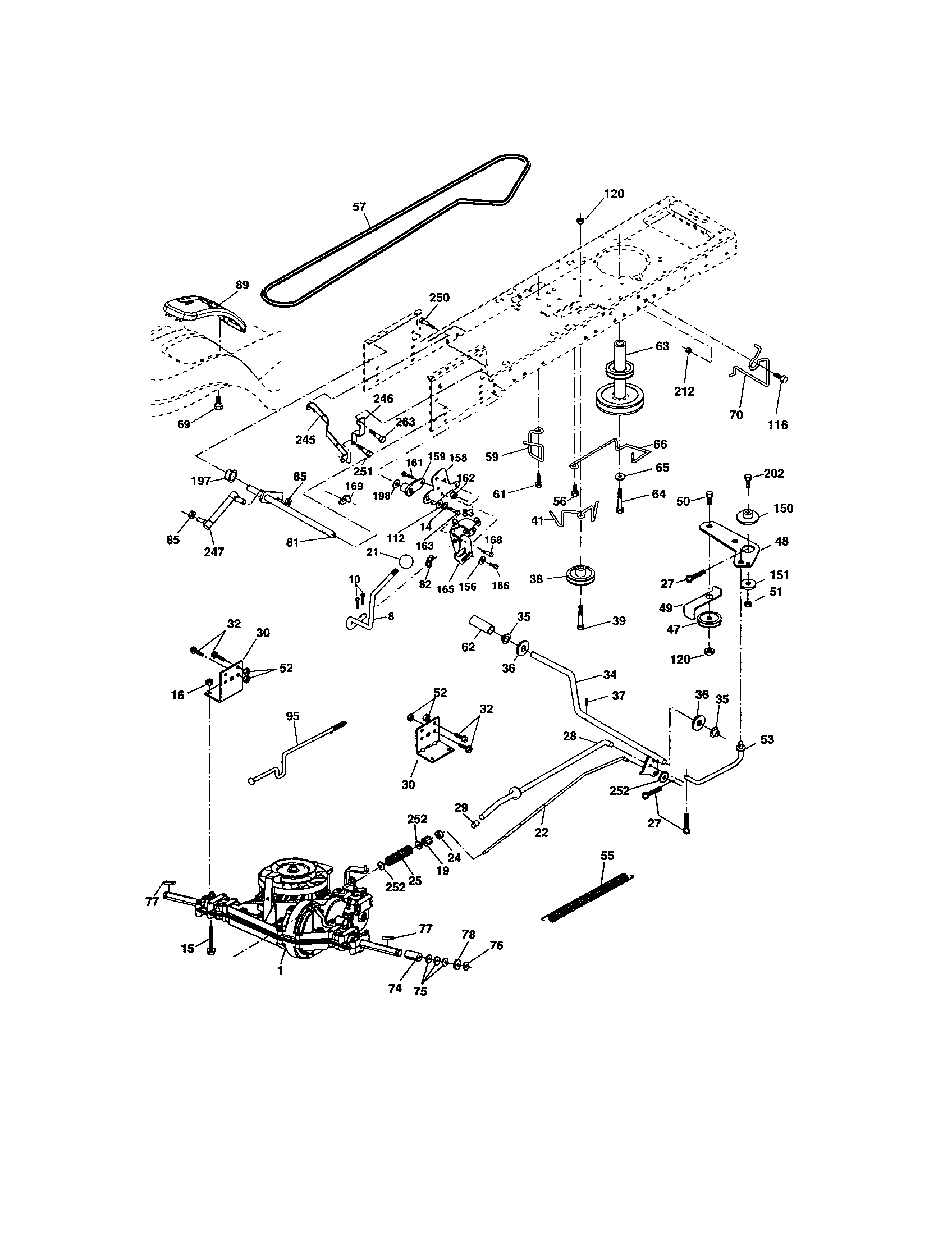 Ground Drive Diagram and Parts List for 917274760  Craftsman Lawn Tractor