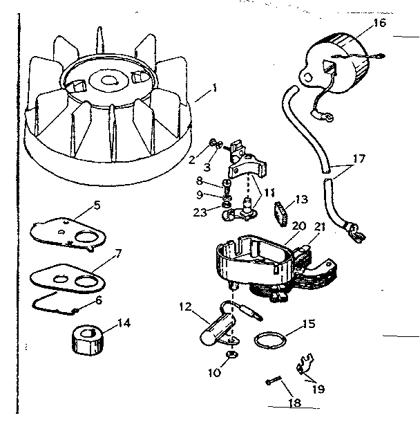 Magneto #610552 Diagram and Parts List for 91760008  Craftsman Chainsaw