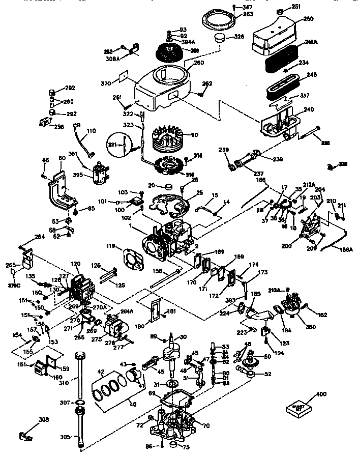 Engine Model: 143.961300 (71/143) Diagram and Parts List for 143961300  Craftsman Engine