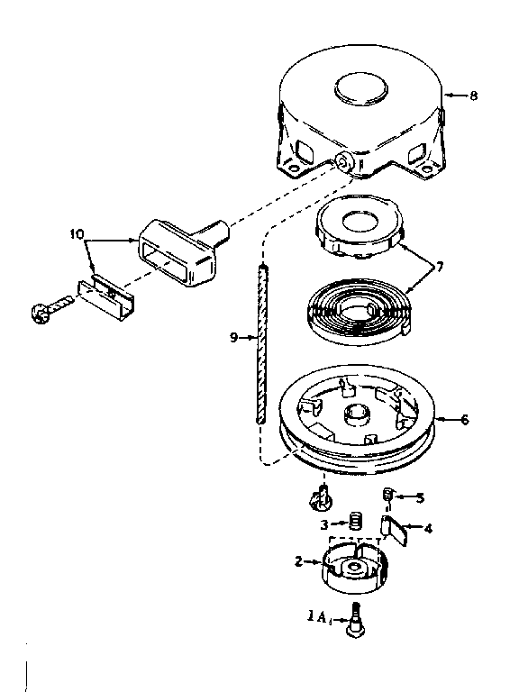 Rewind Starter Diagram and Parts List for 143576212  Craftsman Engine