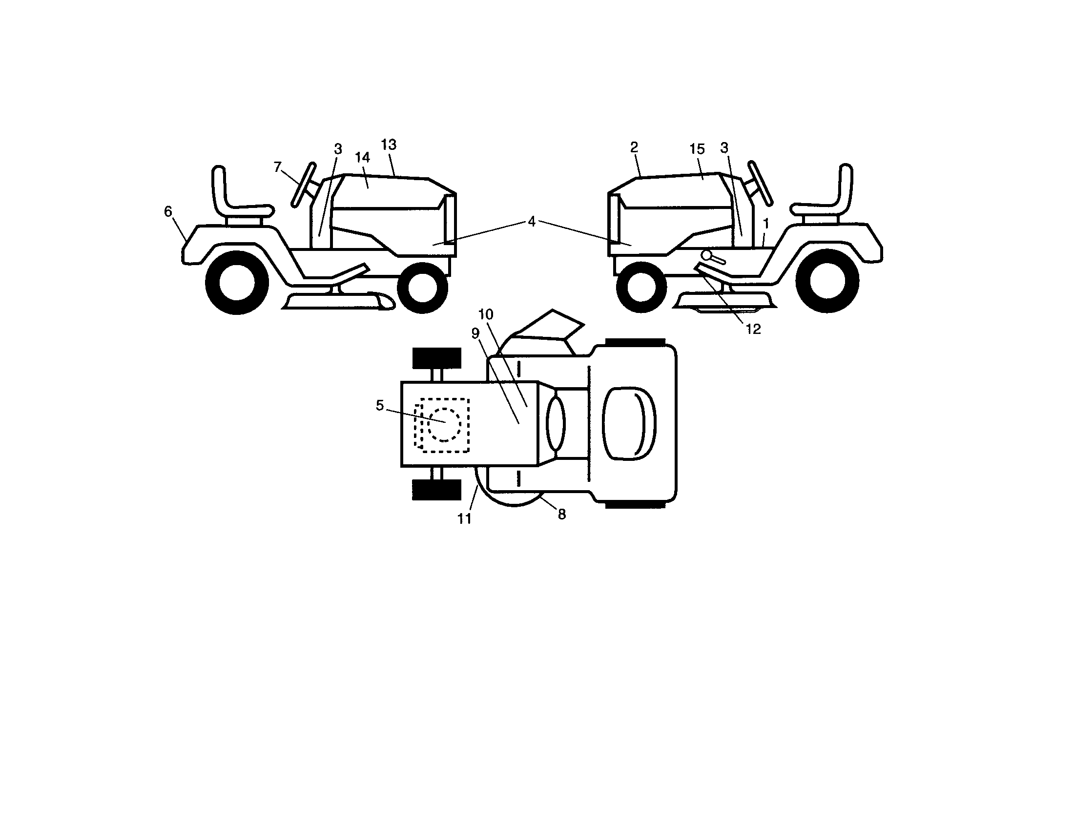 Decals Diagram and Parts List for 917276845  Craftsman Lawn Tractor