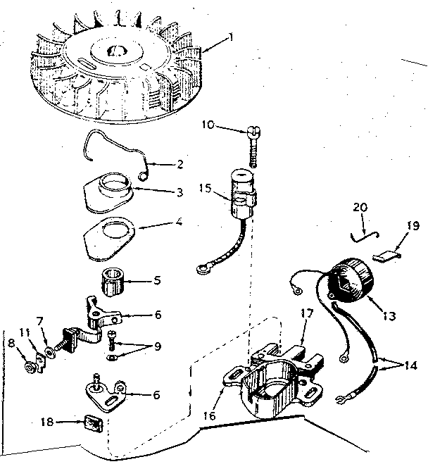 Magneto No. 610693a Diagram and Parts List for 200183112  Craftsman Engine