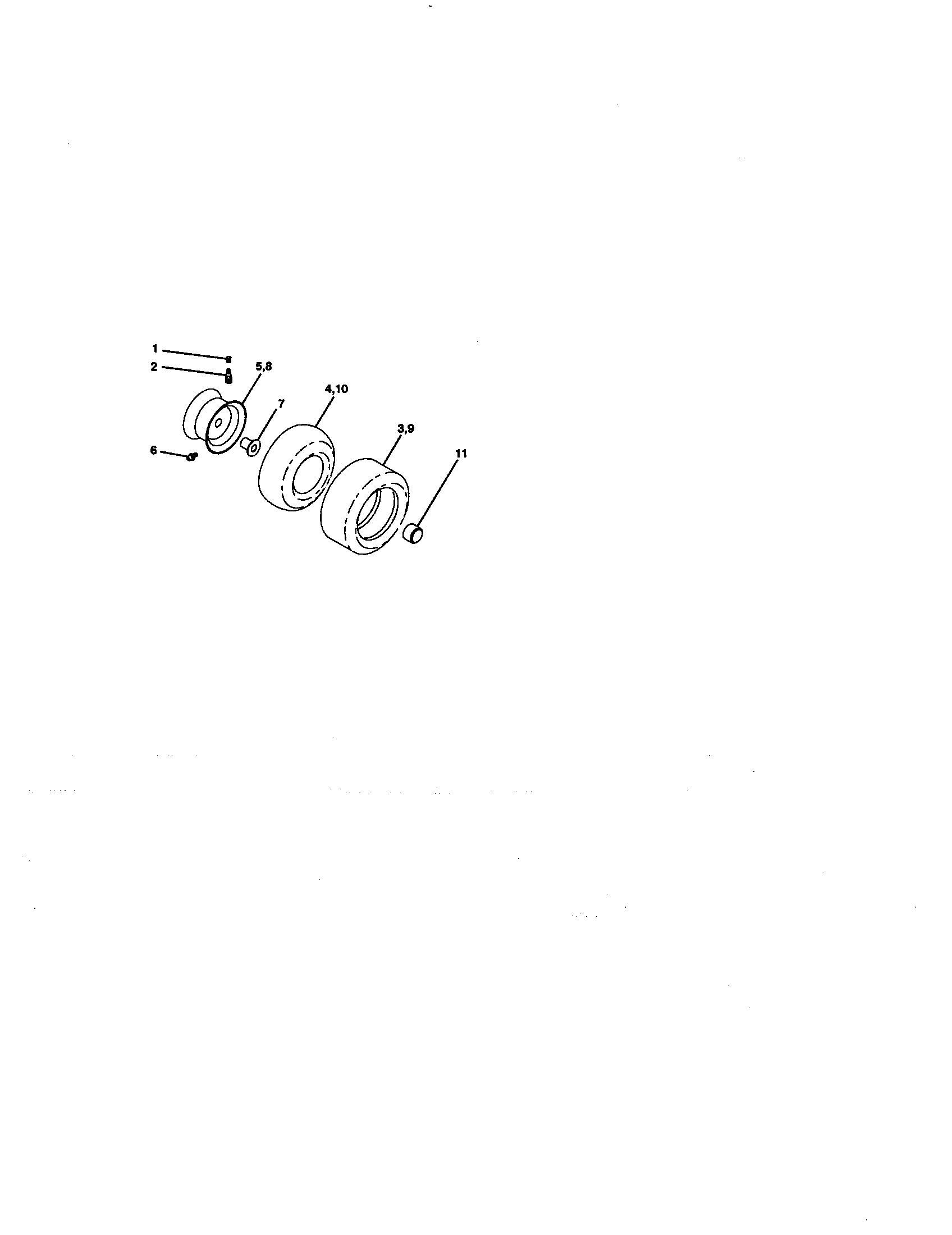 Wheels And Tires Diagram and Parts List for 917271051  Craftsman Lawn Tractor