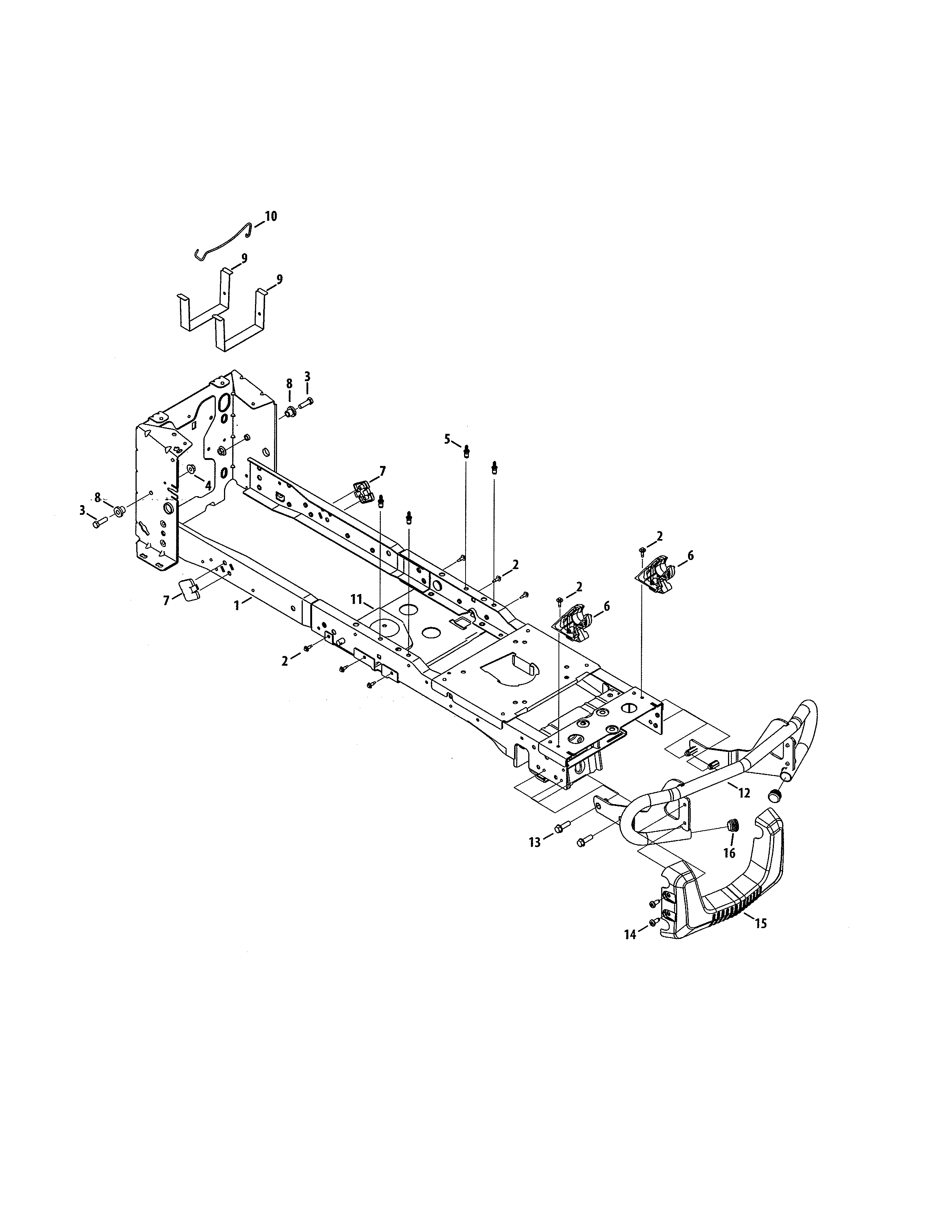 Frame Diagram and Parts List for 247204470  Craftsman Lawn Tractor