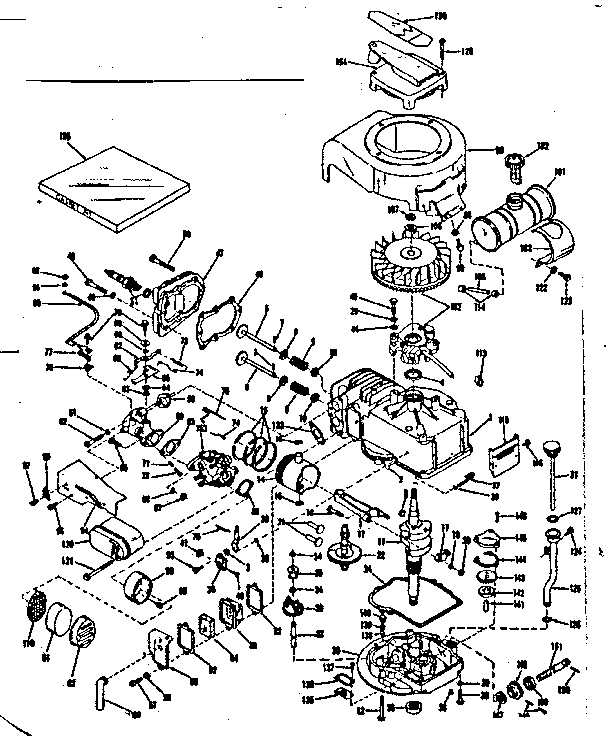 Basic Engine Diagram and Parts List for 143103021  Craftsman Engine