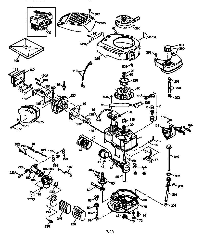 Engine 143.986702 Diagram and Parts List for 143986702  Craftsman Engine