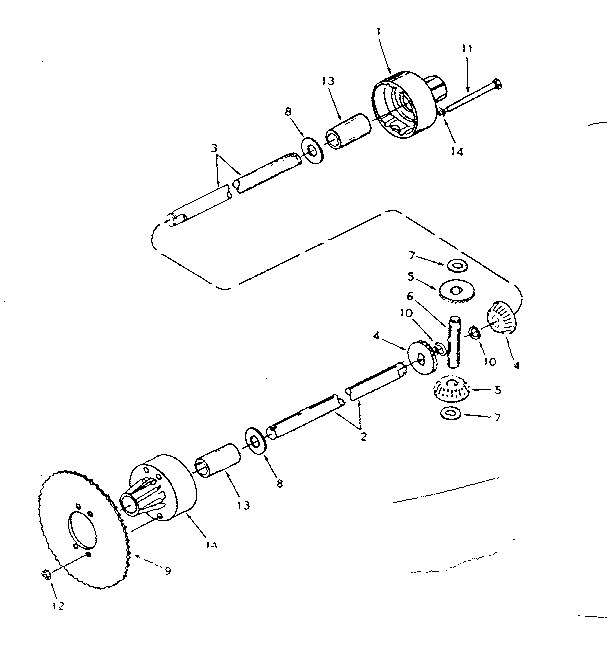 Differential Diagram and Parts List for 536255240  Craftsman Lawn Tractor