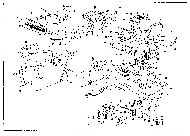 Top Half Diagram and Parts List for 53696330  Craftsman Lawn Mower
