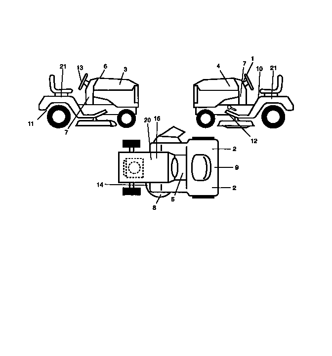 Decals Diagram and Parts List for 917272020  Craftsman Lawn Tractor
