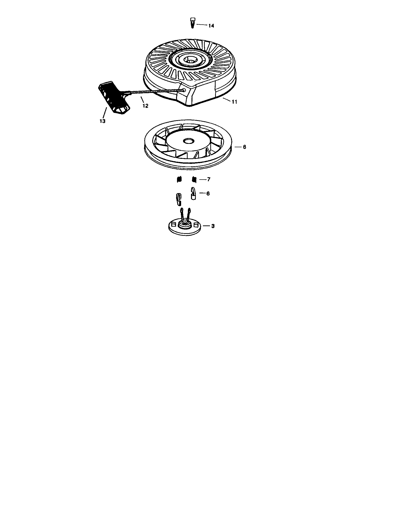Rewind Starter Diagram and Parts List for 143024202  Craftsman Engine