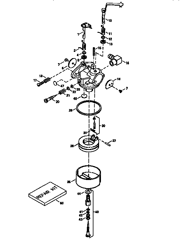 Carburetor   632705 (71/143) Diagram and Parts List for 143632705  Craftsman Lawn Mower