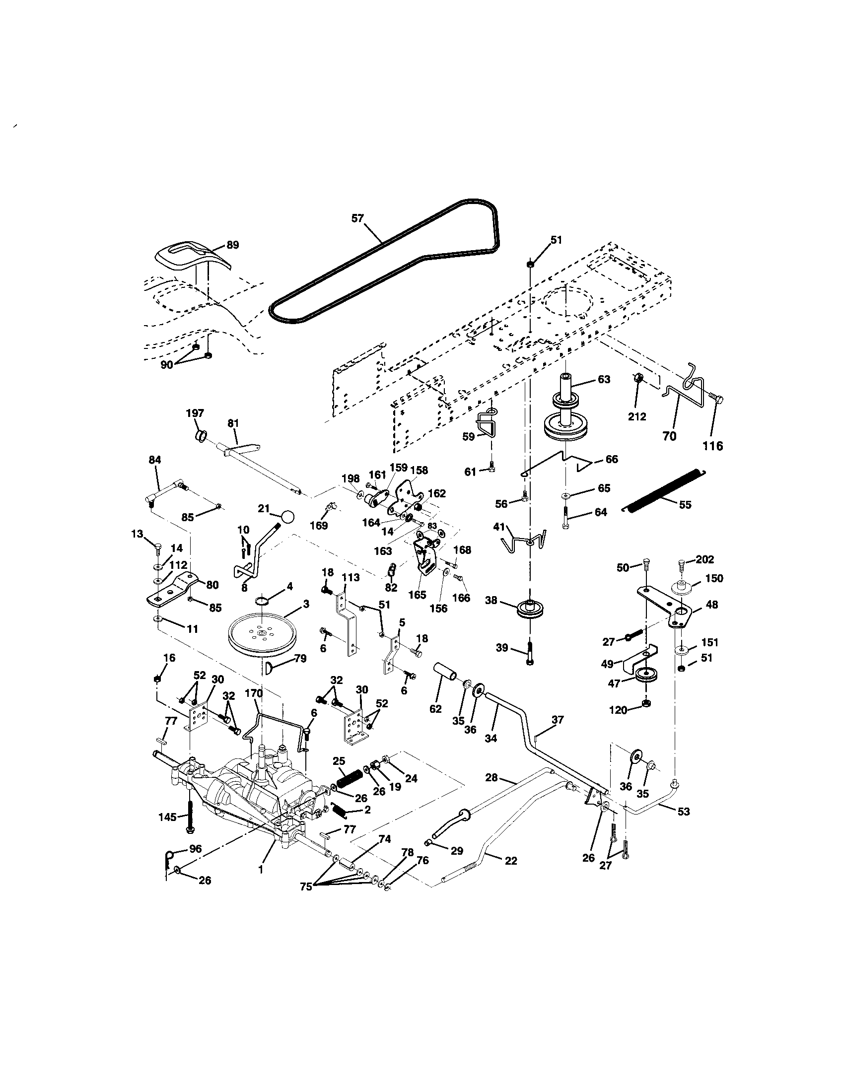 Ground Drive Diagram and Parts List for 917272454  Craftsman Lawn Tractor