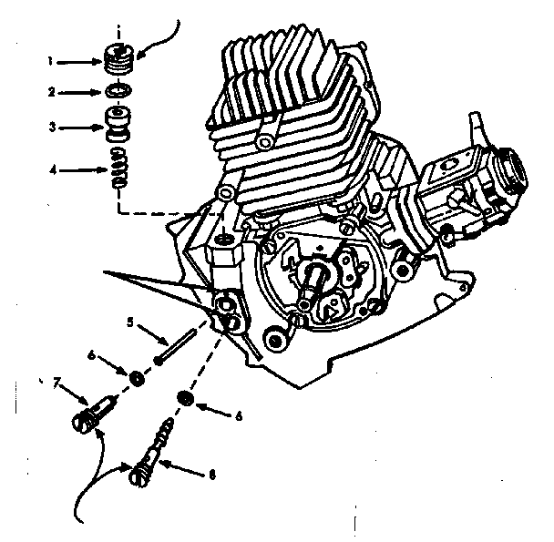 Oil Pump Asm. Diagram and Parts List for 917350020  Craftsman Chainsaw