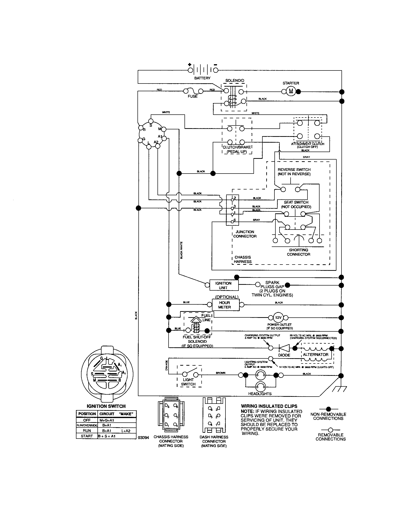 Schematic Diagram-tractor Diagram and Parts List for 917287120  Craftsman Lawn Tractor