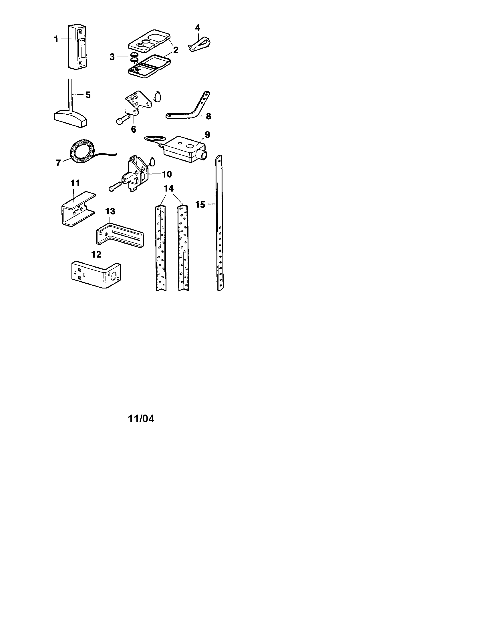 Installation Parts Diagram and Parts List for 1395364812  Craftsman Garage Door Opener