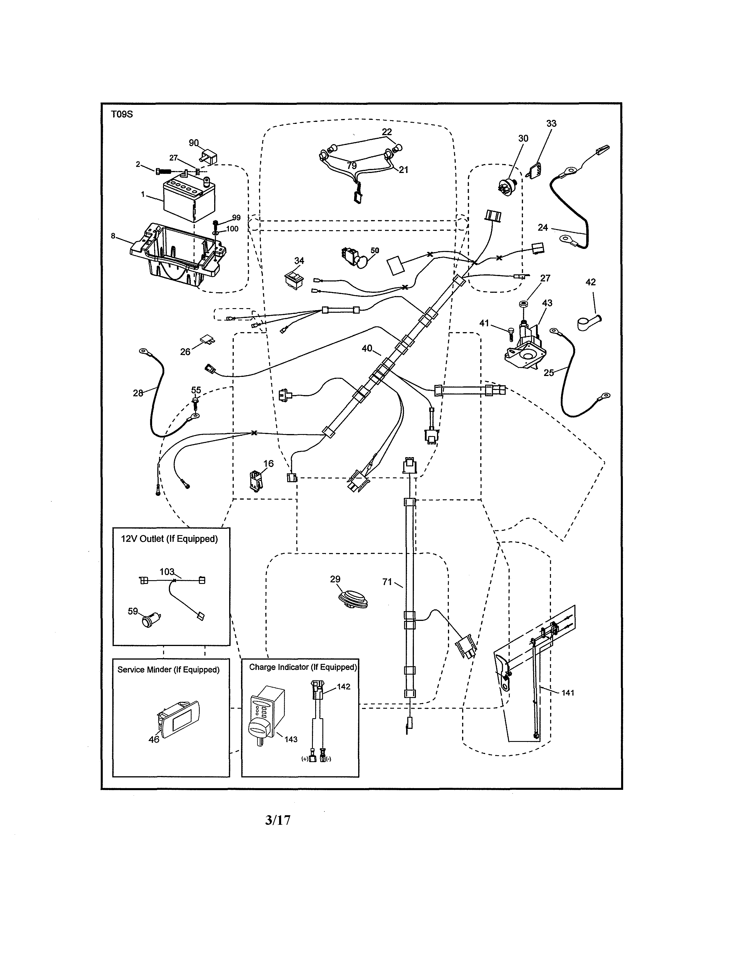 Electrical Diagram and Parts List for 917204090  Craftsman Lawn Tractor