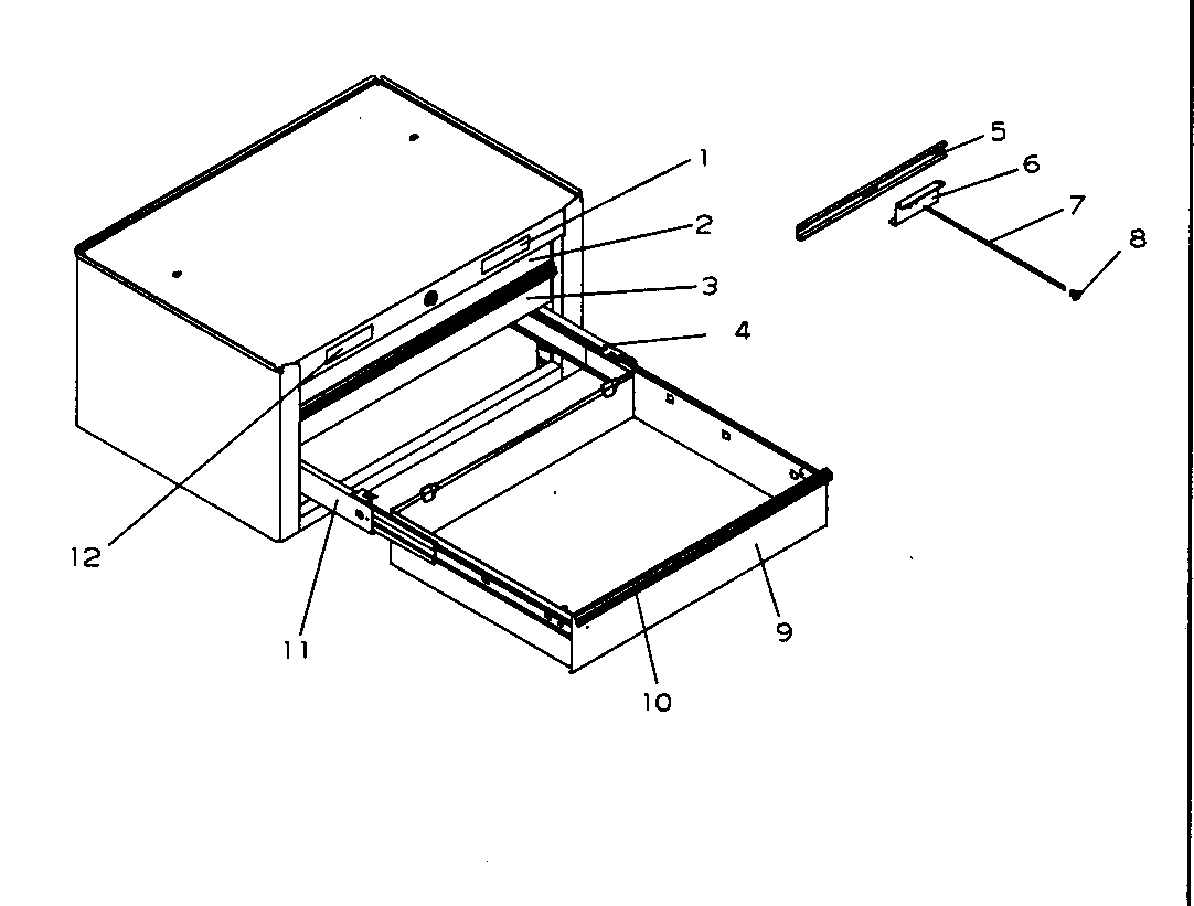Chest Diagram and Parts List for 706597031  Craftsman Tool Stand & Cart