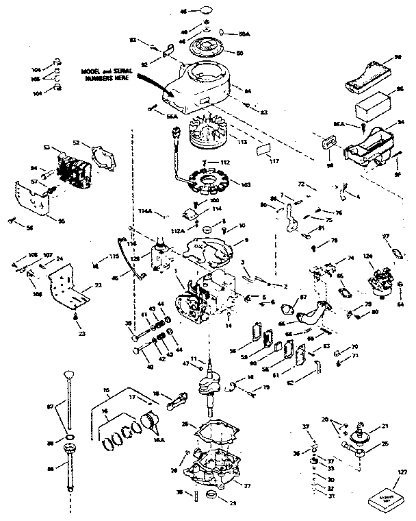 Engine Diagram and Parts List for 143376026  Craftsman Engine