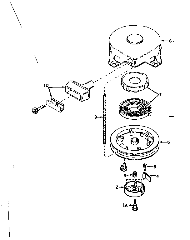 Rewind Starter No. 590449 Diagram and Parts List for 143177022  Craftsman Engine