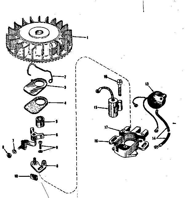 Magneto (phelon F.3220-m3) Diagram and Parts List for 143104110  Craftsman Engine