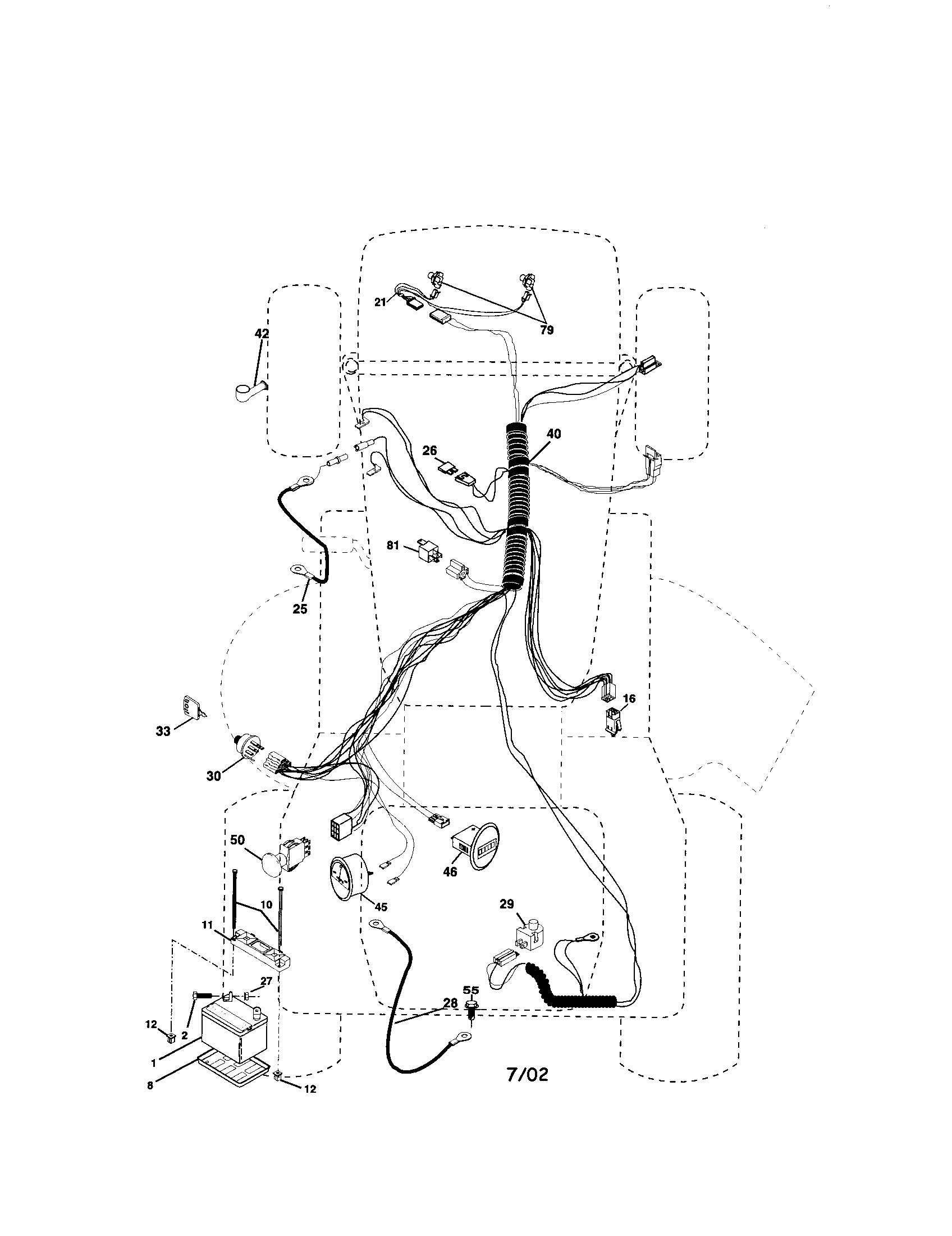 Electrical Diagram and Parts List for 917272247  Craftsman Lawn Tractor