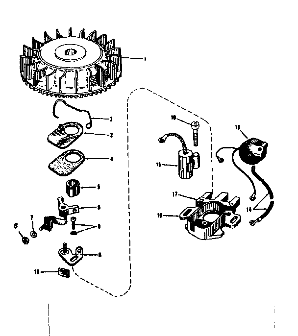 Magneto No. 30362 Diagram and Parts List for 143501261  Craftsman Engine