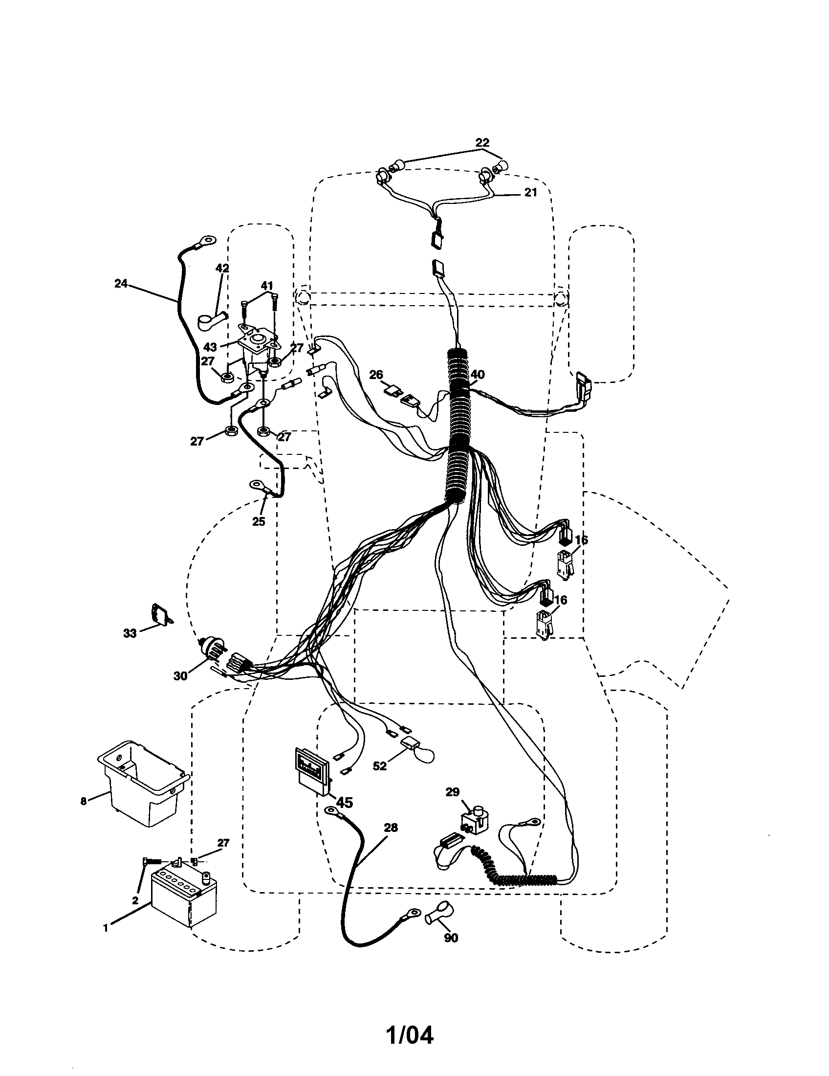 Electrical Diagram and Parts List for 917277420  Craftsman Lawn Tractor