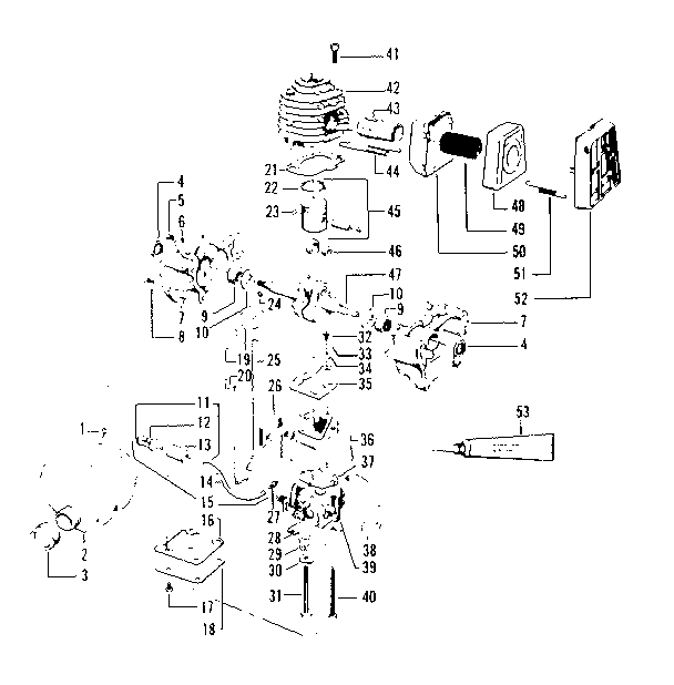 Cylinder Assembly Diagram and Parts List for 234795341  Craftsman Trimmer