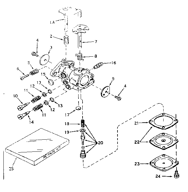 Carburetor No. 630989 Diagram and Parts List for 143571122  Craftsman Engine