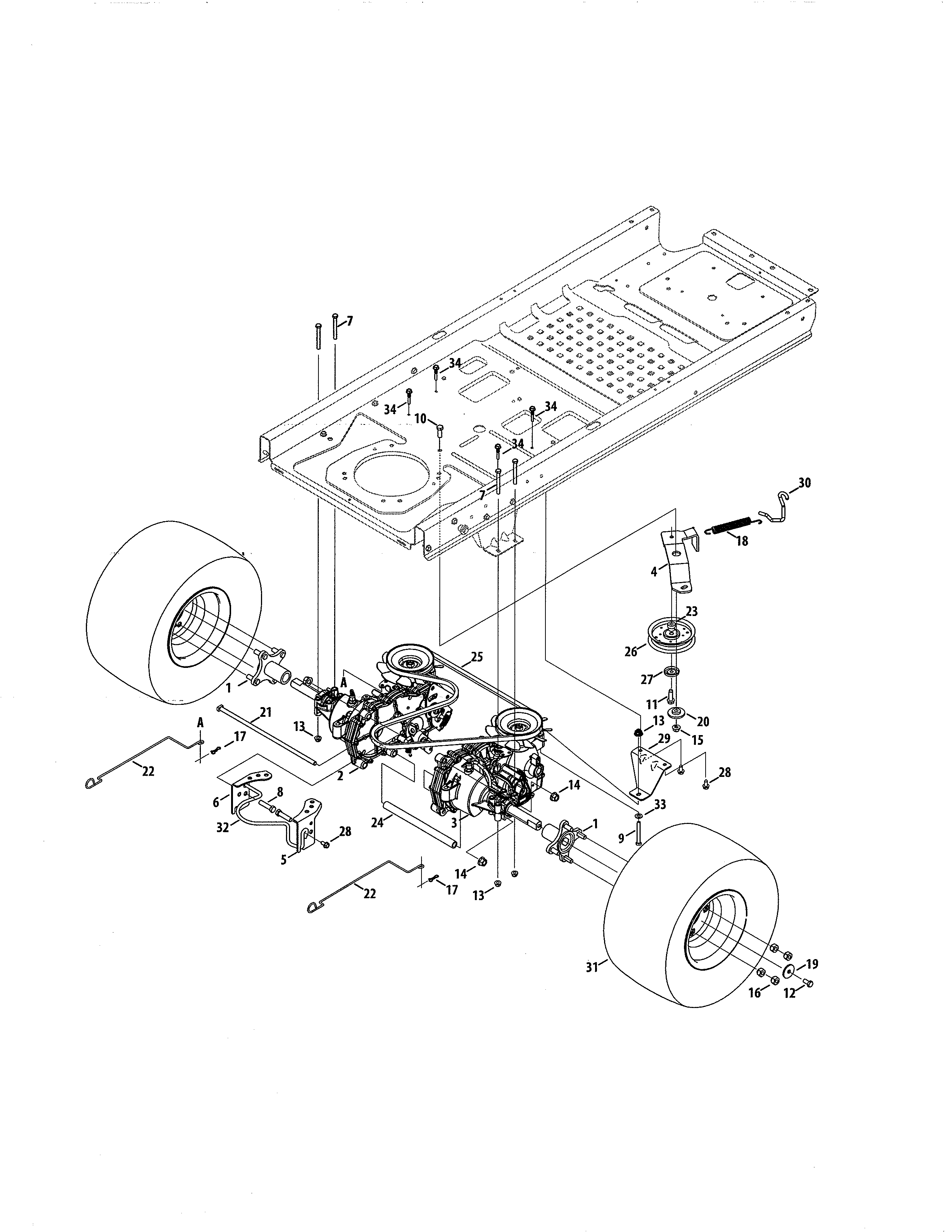 Transmission Diagram and Parts List for 247204100  Craftsman Engine