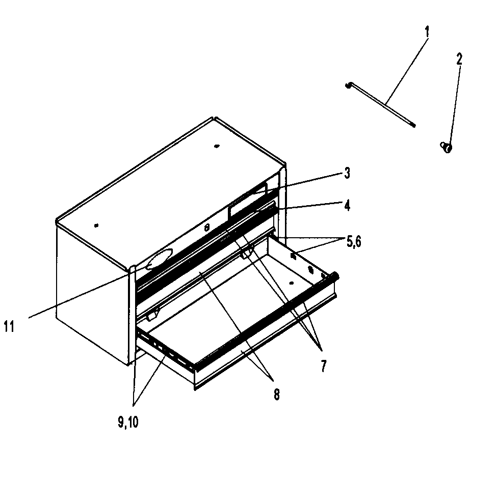 Cabinet Parts Diagram and Parts List for 706596490  Craftsman Tool Stand & Cart