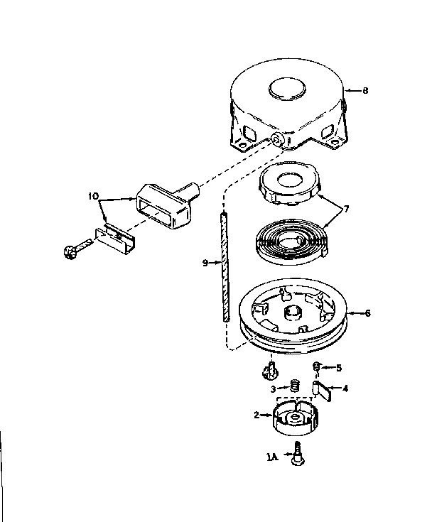 Rewind Starter No. 590449 Diagram and Parts List for 143176022  Craftsman Engine