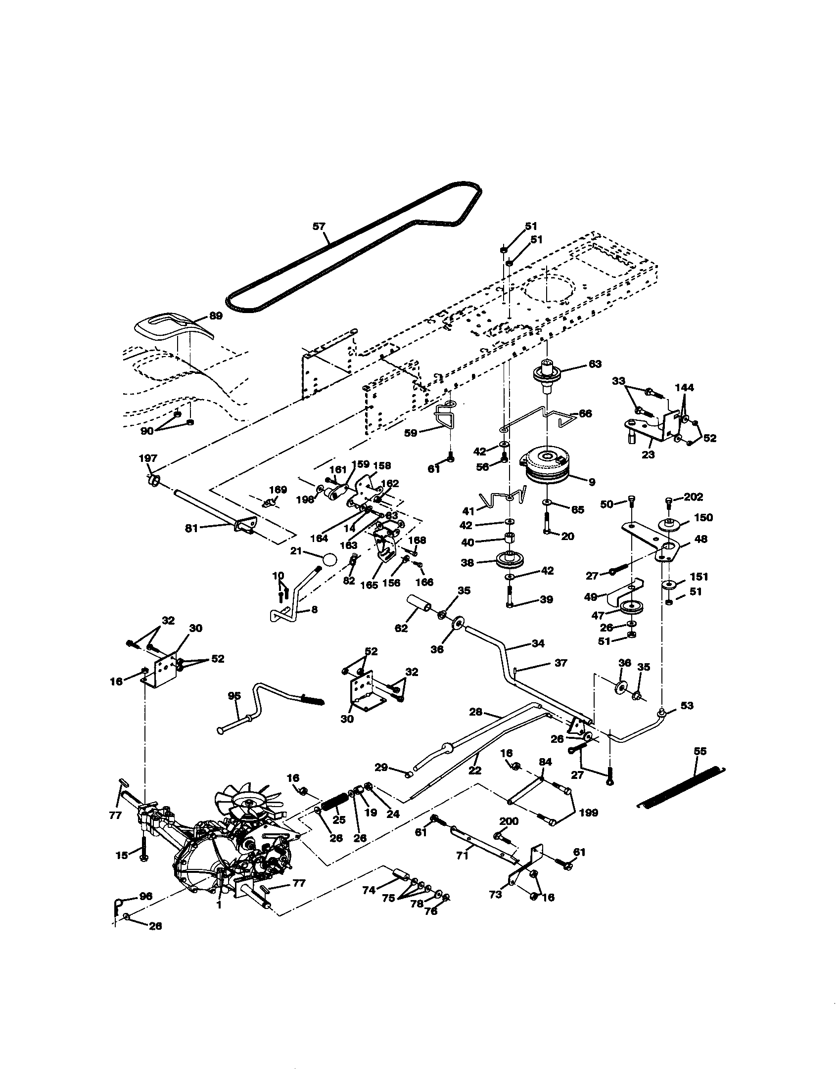 Ground Drive Diagram and Parts List for 917272160  Craftsman Lawn Tractor