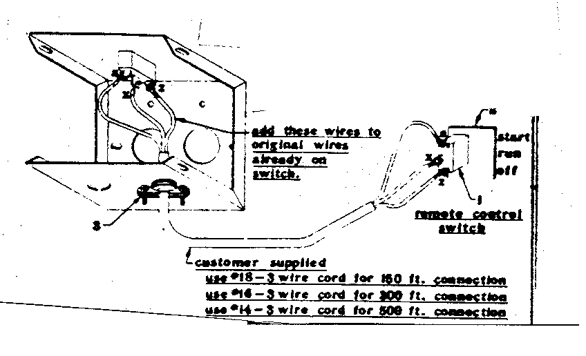 Connecting Remote Control Switch Diagram and Parts List for 58032084  Craftsman Engine