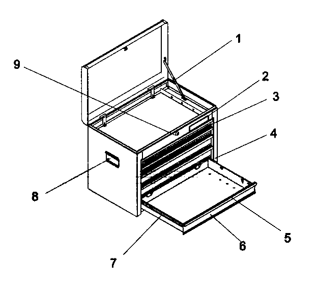 Tool Chest Diagram and Parts List for 706595680  Craftsman Tool Stand & Cart