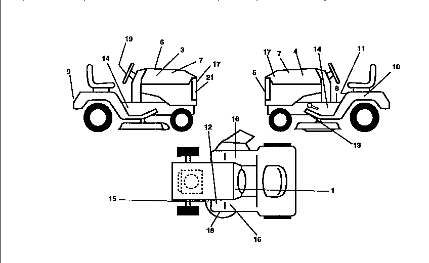 Decals Diagram and Parts List for 917258100  Craftsman Lawn Tractor