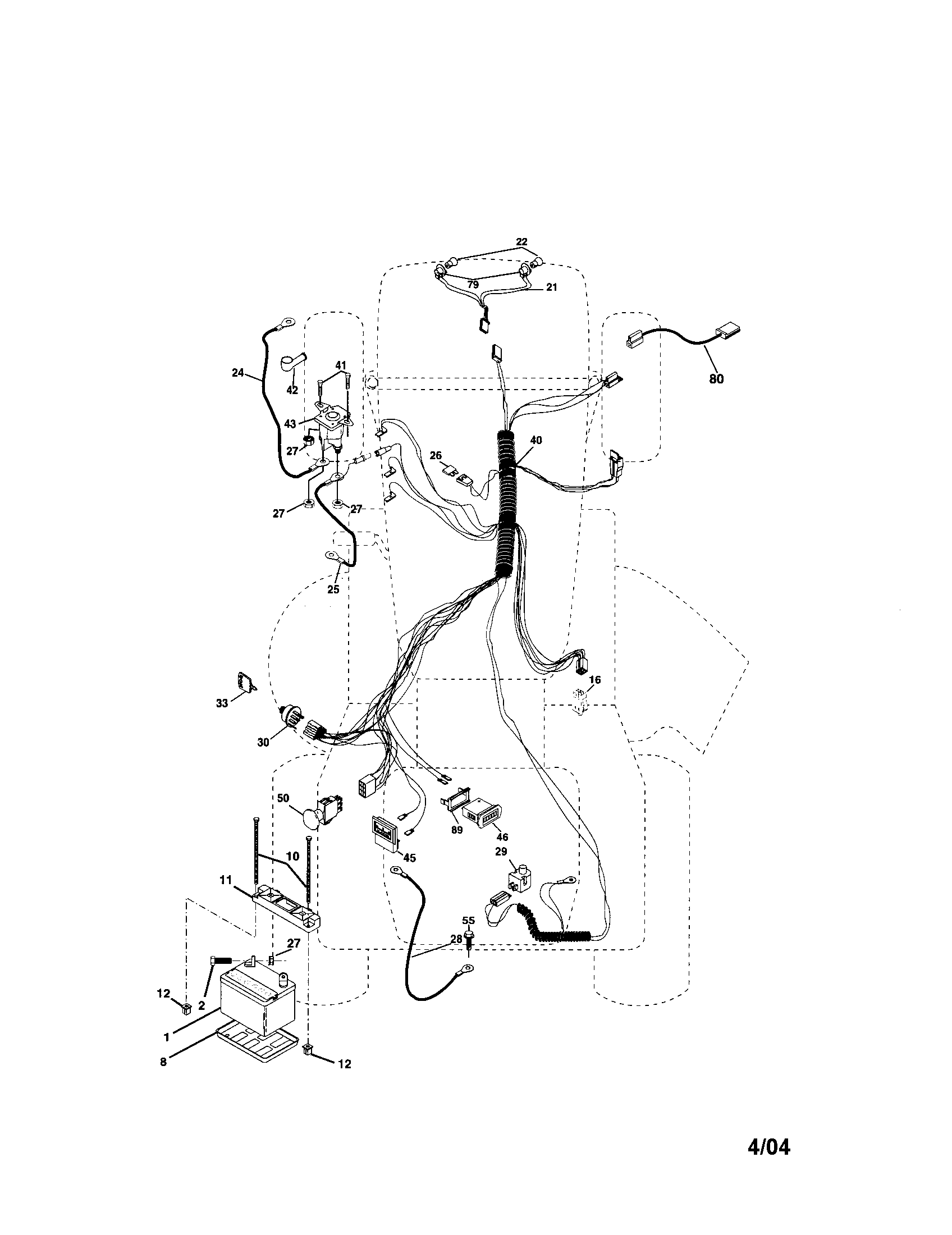 Electrical Diagram and Parts List for 917273635  Craftsman Lawn Tractor