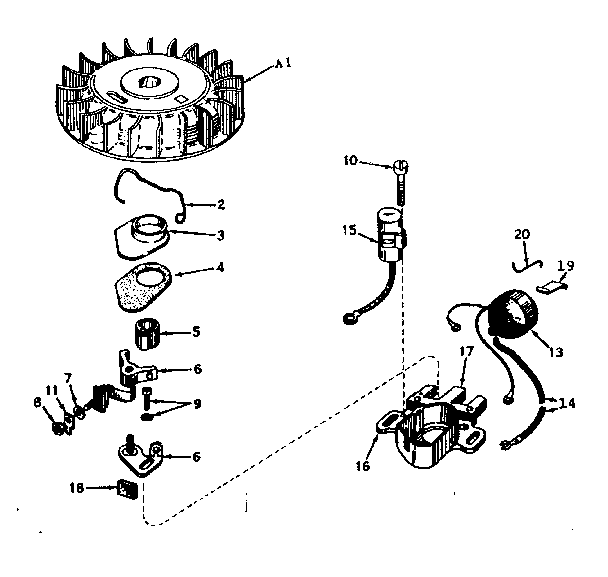 Magneto No. 610689a Diagram and Parts List for 143165042  Craftsman Engine
