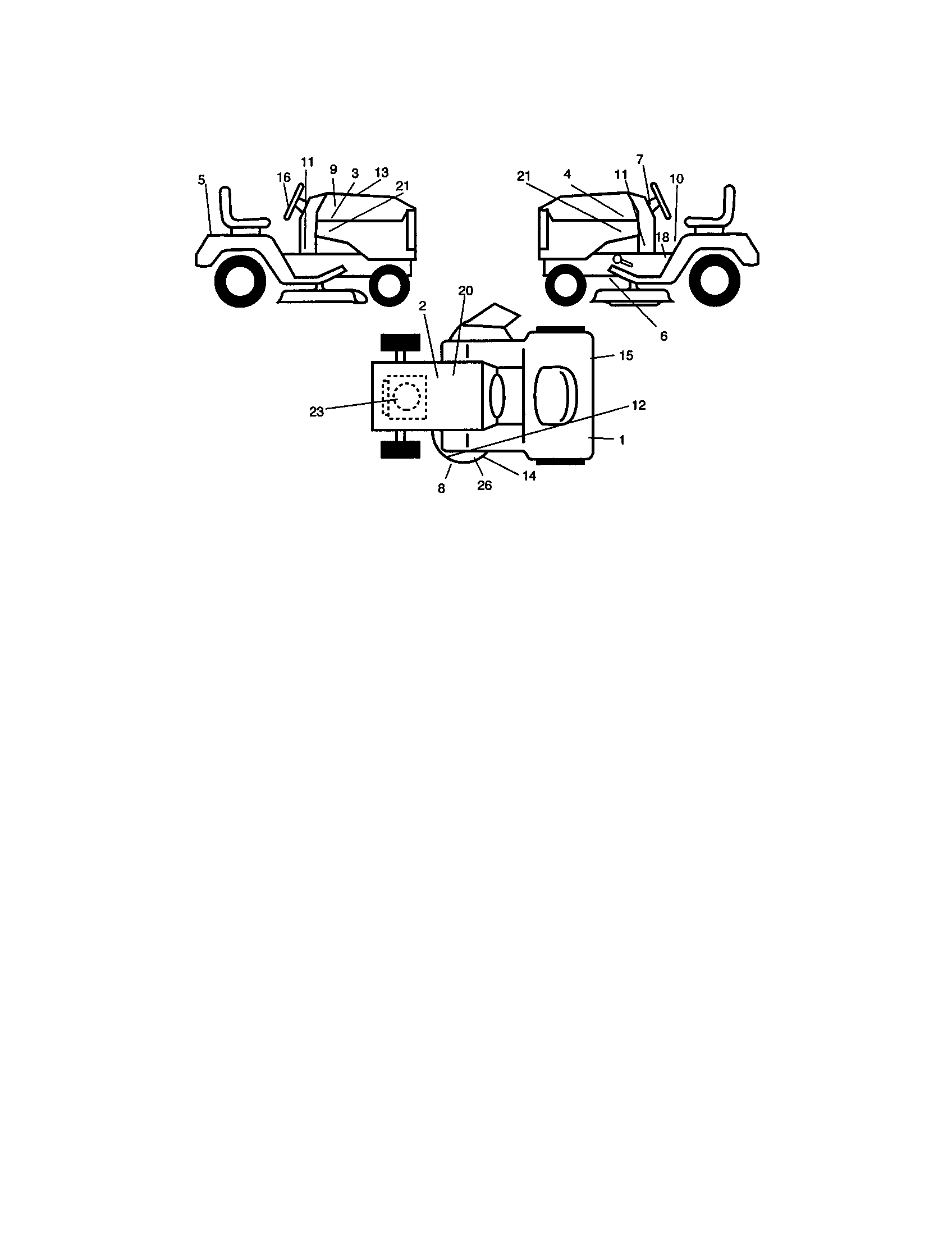 Decals Diagram and Parts List for 917273641  Craftsman Lawn Tractor