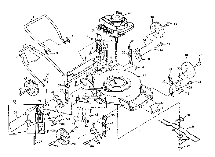 Replacement Parts Diagram and Parts List for 131921216  Craftsman Lawn Mower