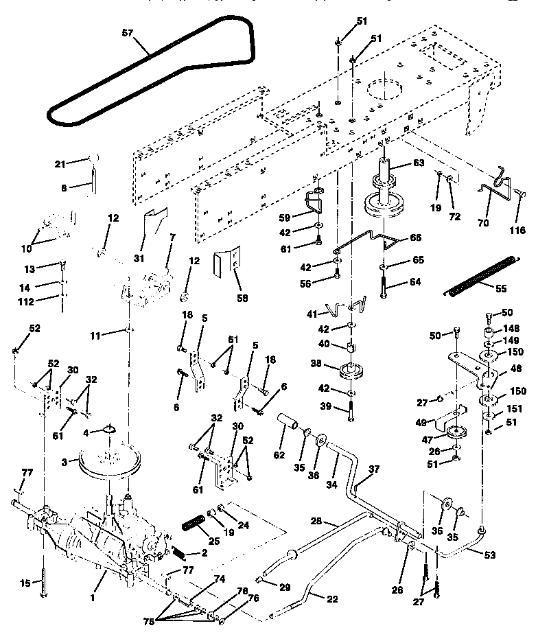 Ground Drive Diagram and Parts List for 917270611  Craftsman Lawn Tractor