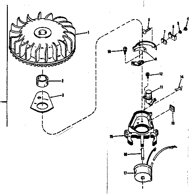 Magneto (wico Fw-2640) Diagram and Parts List for 143102091  Craftsman Engine