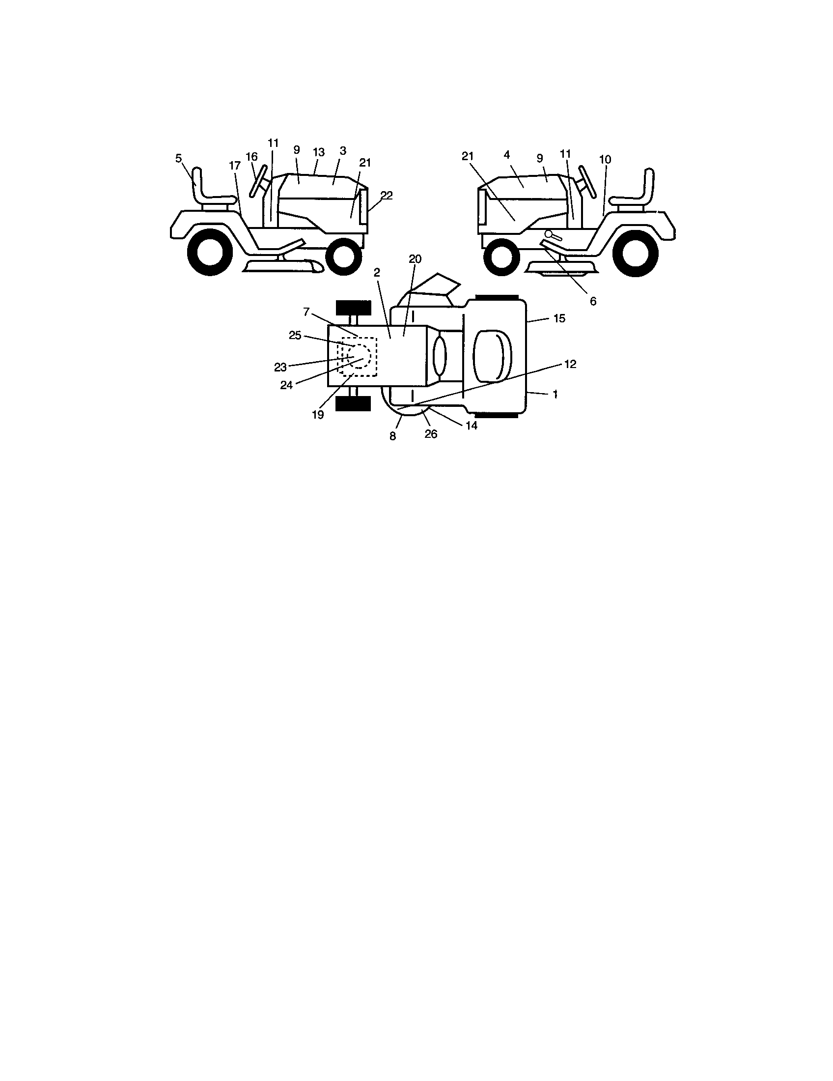 Decals Diagram and Parts List for 917272247  Craftsman Lawn Tractor