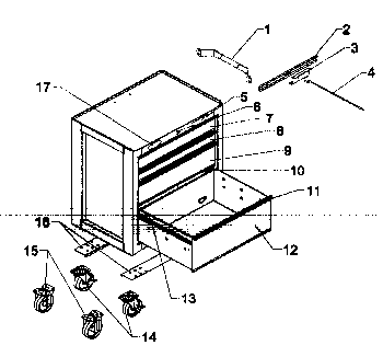 Chest Diagram and Parts List for 706599031  Craftsman Tool Stand & Cart