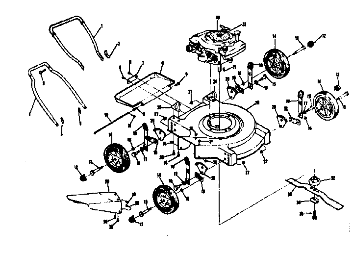 Replacement Parts Diagram and Parts List for 131910282  Craftsman Lawn Mower