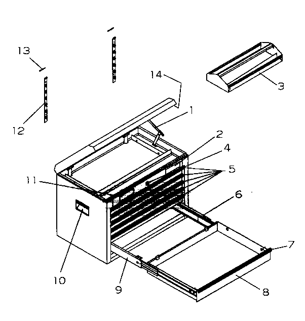 Cabinet Parts Diagram and Parts List for 706956780  Craftsman Tool Stand & Cart
