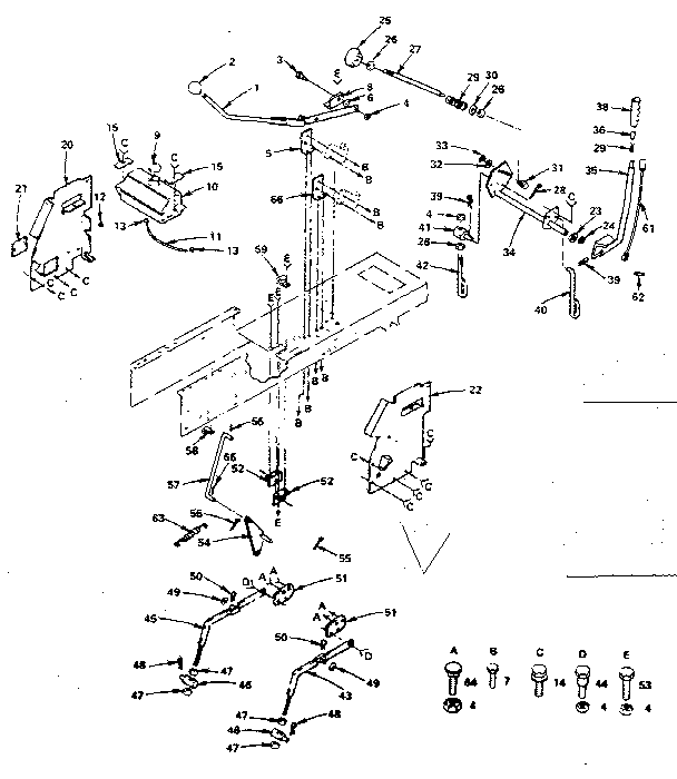 Lift Adjustment Diagram and Parts List for 917255742  Craftsman Lawn Tractor